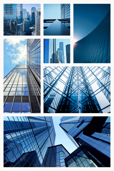 Blue Glass Modern Office Building Photo Collage