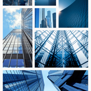 Blue Glass Modern Office Building Photo Collage